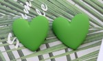 Øreringe - Store hjerter - skønne hjerteøreringe, grøn